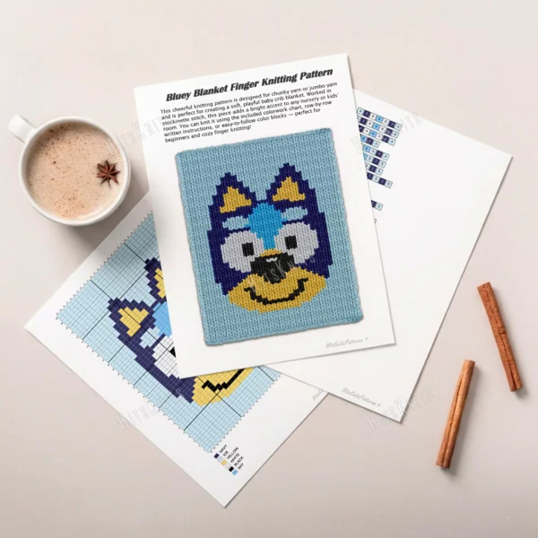 Bluey Blanket Finger Knitting Pattern