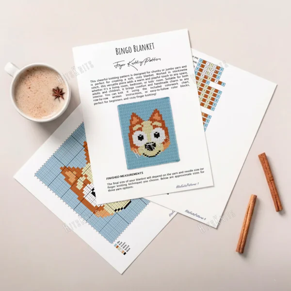 Bingo Blanket Finger Knitting Pattern
