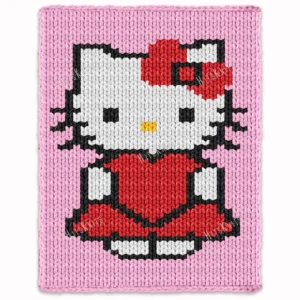 Hello Kitty Blanket Finger Knit Pattern