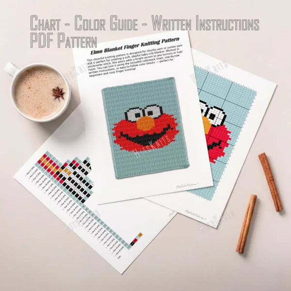 Elmo Blanket Finger Knitting Pattern