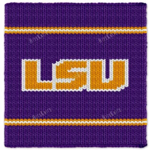 LSU Blanket Finger Knitting Pattern