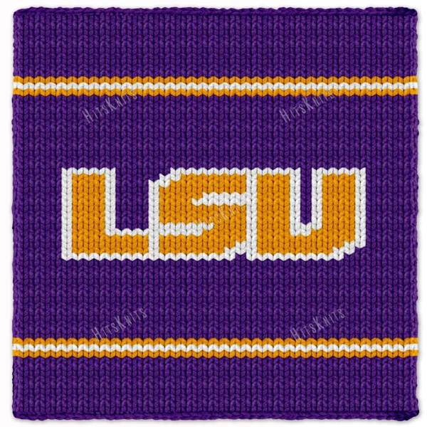LSU Blanket Finger Knitting Pattern