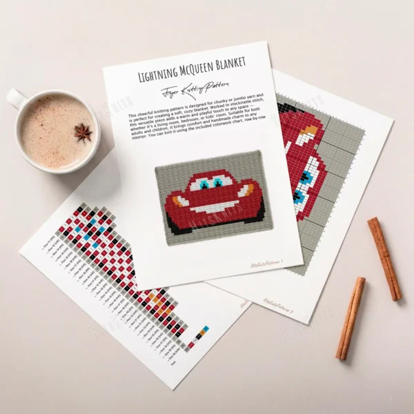 Lightning McQueen Blanket Finger Knit Pattern