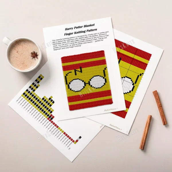 Harry Potter Blanket Finger Knit Pattern