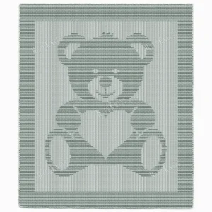 Teddy Bear with Heart Blanket Knitting Pattern