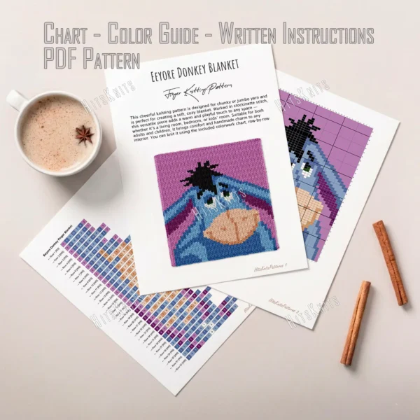 Eeyore Chunky Blanket Knitting Pattern