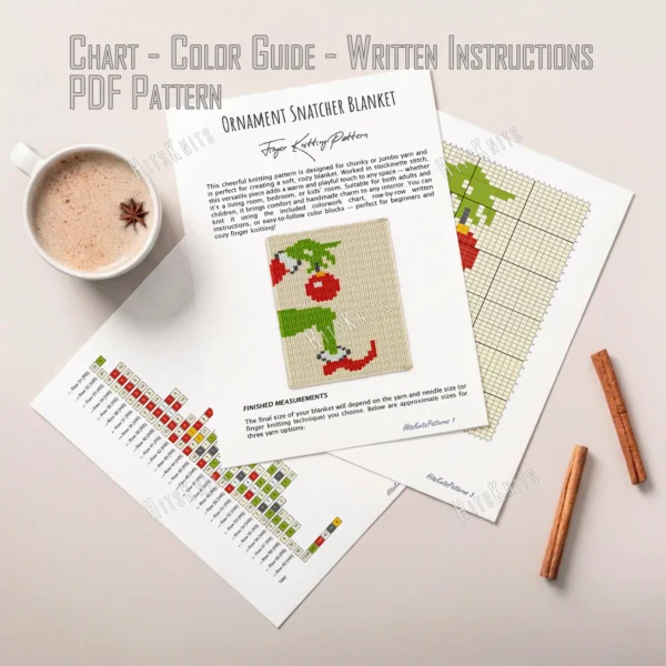 Grinch Chunky Blanket Knitting Pattern