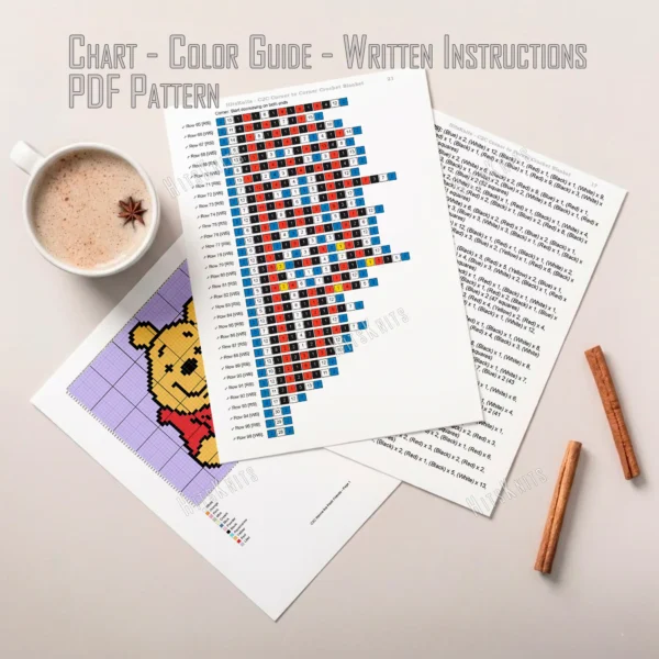 Winnie the Pooh and Friends C2C Crochet Blanket Pattern