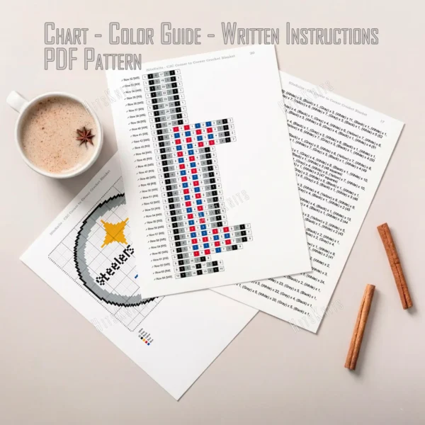 Pittsburgh Steelers Blanket C2C Crochet Pattern