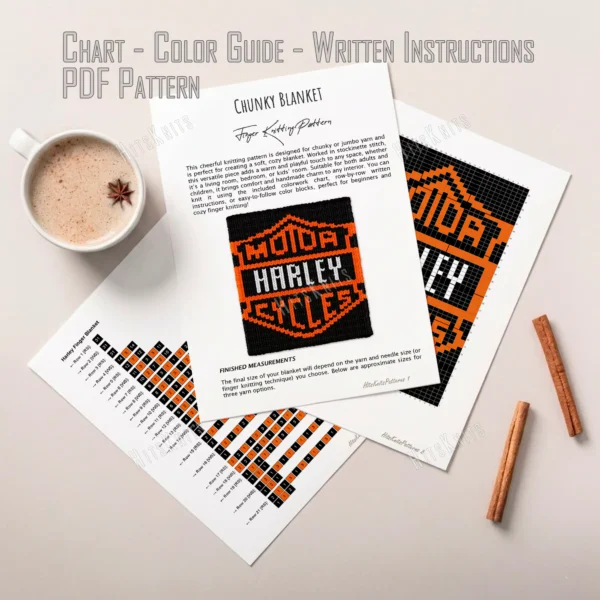 Harley Davidson Knit Chunky Blanket Pattern