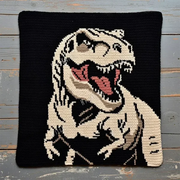 T-Rex Dinosaur Blanket Crochet Pattern