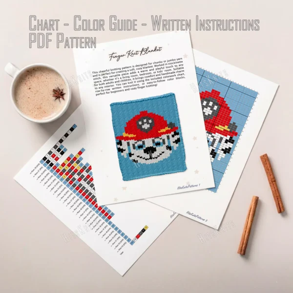 Paw Patrol Chunky Blanket Knitting Pattern