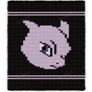 Mewtwo Knit Chunky Blanket Finger Pattern