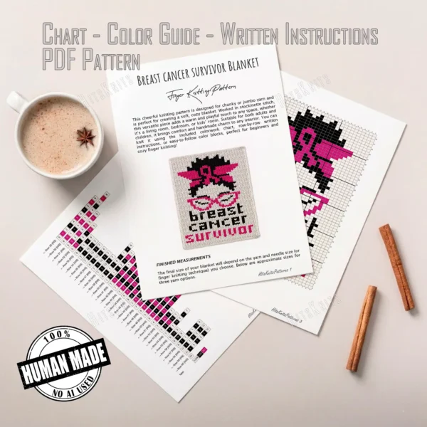 Breast Cancer Survivor Finger Knit Blanket Pattern