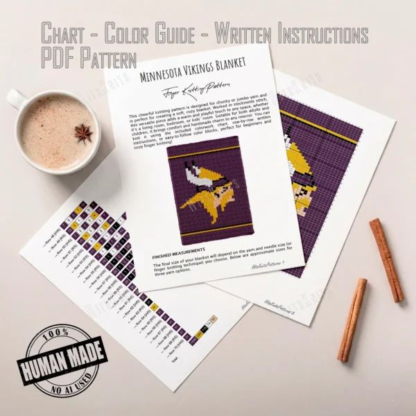 Minnesota Vikings Finger Knit Pattern