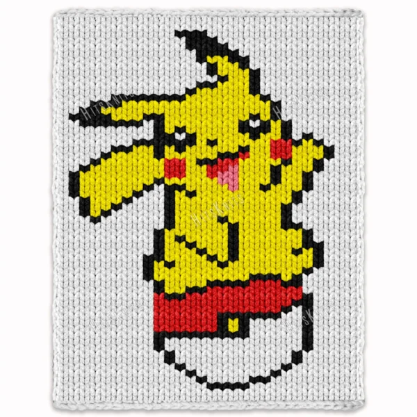 Pikachu Blanket Finger Knitting Pattern