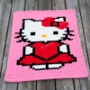 Hello Kitty Blanket Finger Knit Pattern