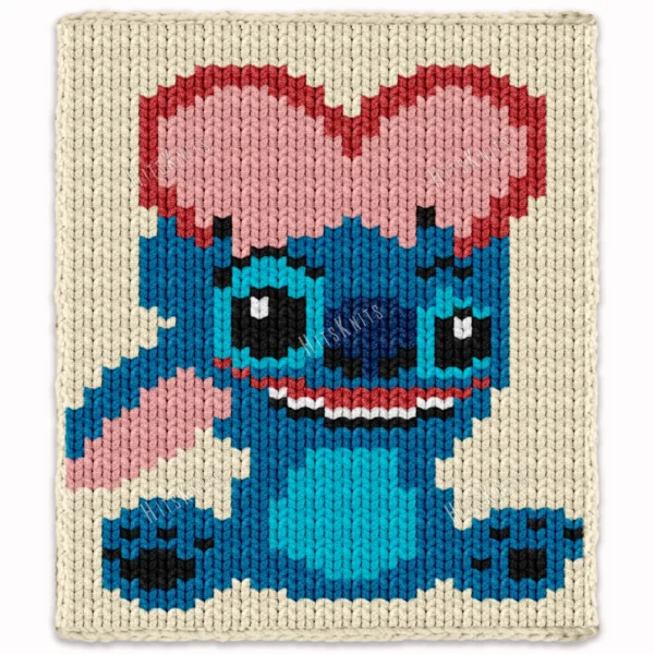 Stitch holding heart Finger Blanket Knit Pattern