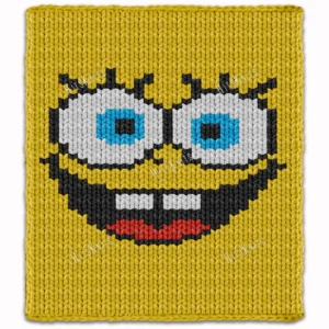 SpongeBob Blanket Finger Knitting Pattern