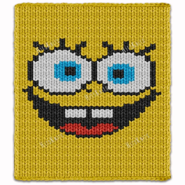 SpongeBob Blanket Finger Knitting Pattern