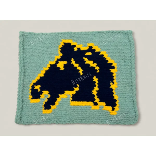 Blue Horse Blanket Finger Knit Pattern