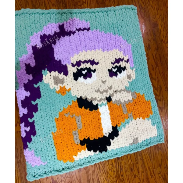 Rumi Blanket Finger Knitting Pattern