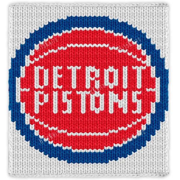 Detroit Pistons Finger Blanket Knit Pattern