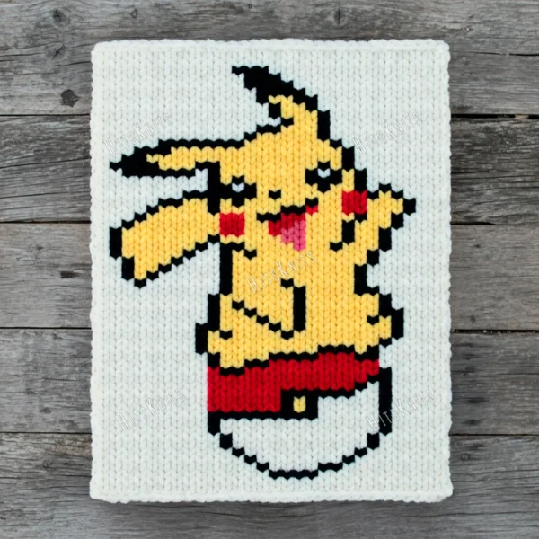 Pikachu Blanket Finger Knitting Pattern