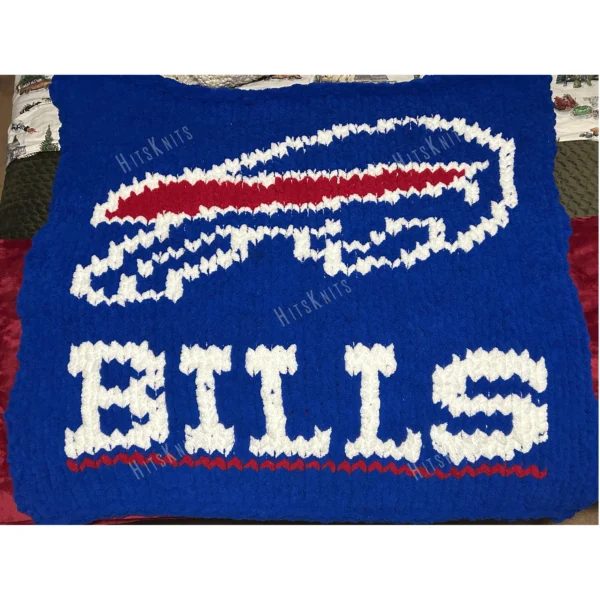 Buffalo Bills Blanket Finger Knit Pattern