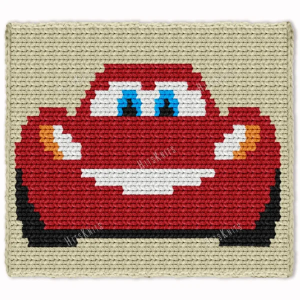 Lightning McQueen Blanket Finger Knit Pattern