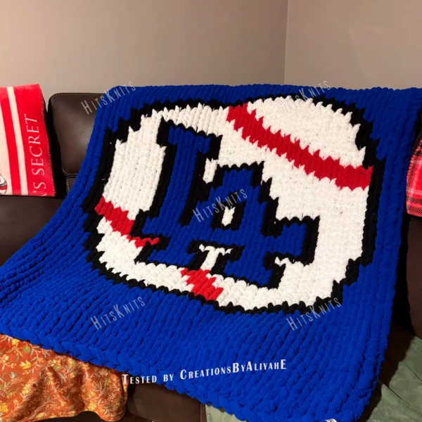 Baseball Chunky Blanket Knitting Pattern