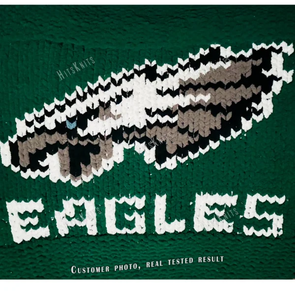 Eagles Knit Blanket Finger Knitting Pattern