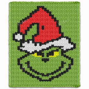 Grinch Knit Finger Blanket Knitting Pattern