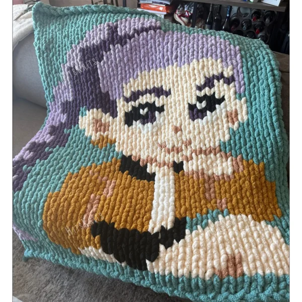 Rumi Blanket Finger Knitting Pattern