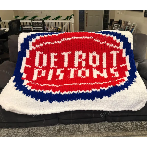 Detroit Pistons Finger Blanket Knit Pattern