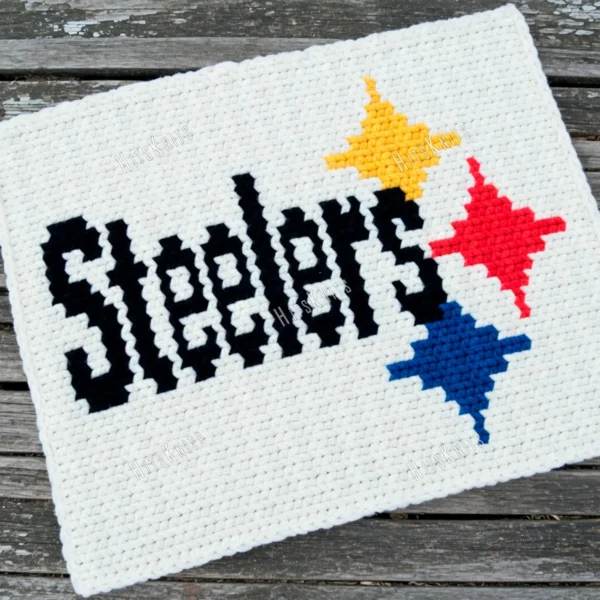Steelers Blanket Finger Knitting Pattern