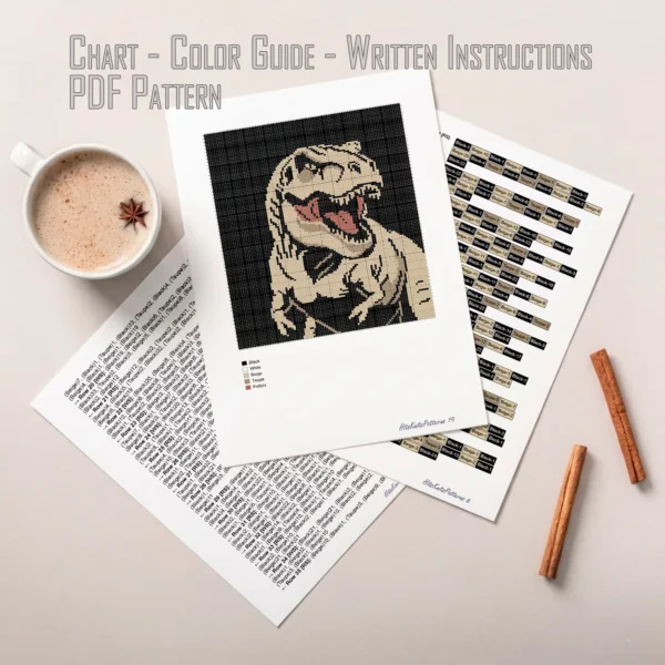 T-Rex Dinosaur Blanket Crochet Pattern