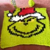 Grinch Knit Finger Blanket Knitting Pattern