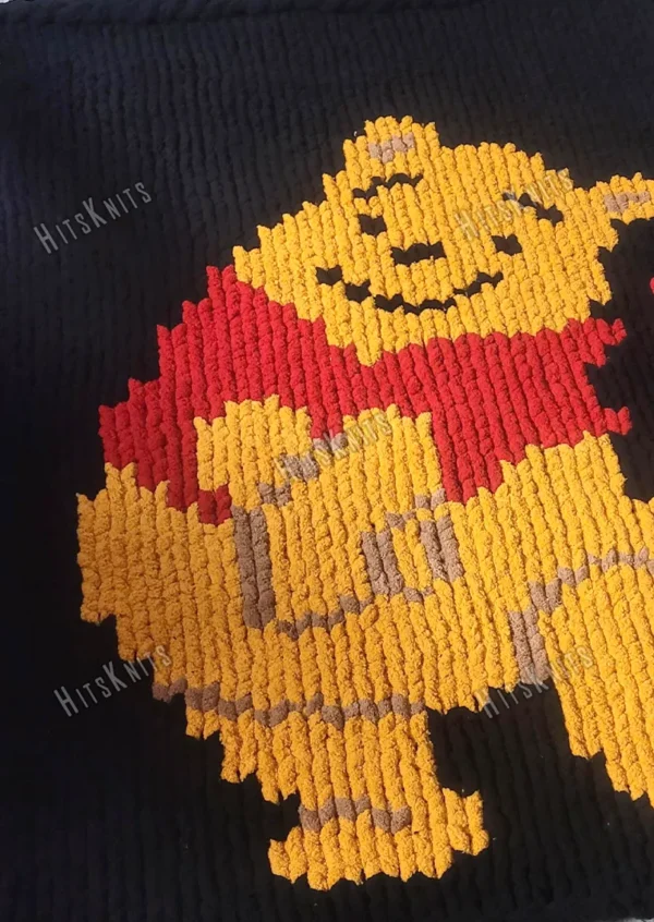 Winnie the Pooh Finger Blanket Knitting Pattern