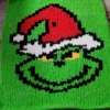 Grinch Knit Finger Blanket Knitting Pattern