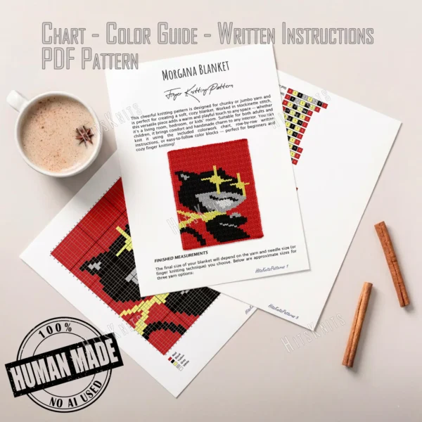 Morgana Blanket Finger Knitting Pattern