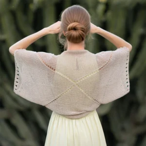 Summer Lace X-cross Shrug Open Cardigan Knitting Pattern
