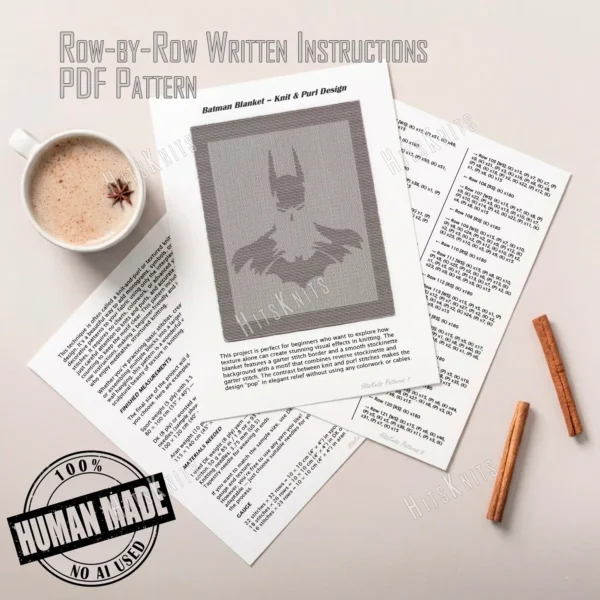Batman Knit Blanket Knitting Pattern