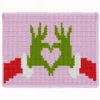 Grinch Heart Blanket Finger Knitting Pattern