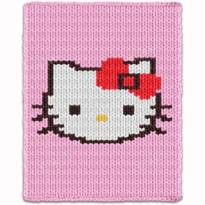 Hello Kitty Blanket Finger Knitting Pattern