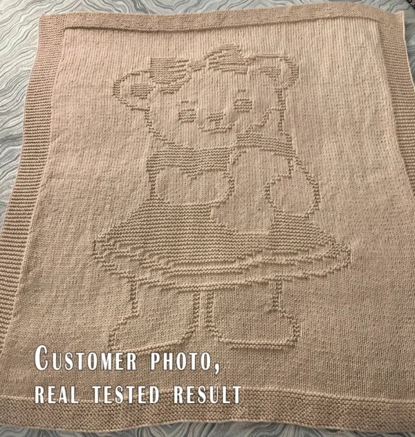 Teddy Bear Girl Blanket Knitting Pattern