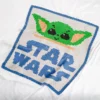 Crochet blanket featuring Grogu Baby Yoda and text Star Wars