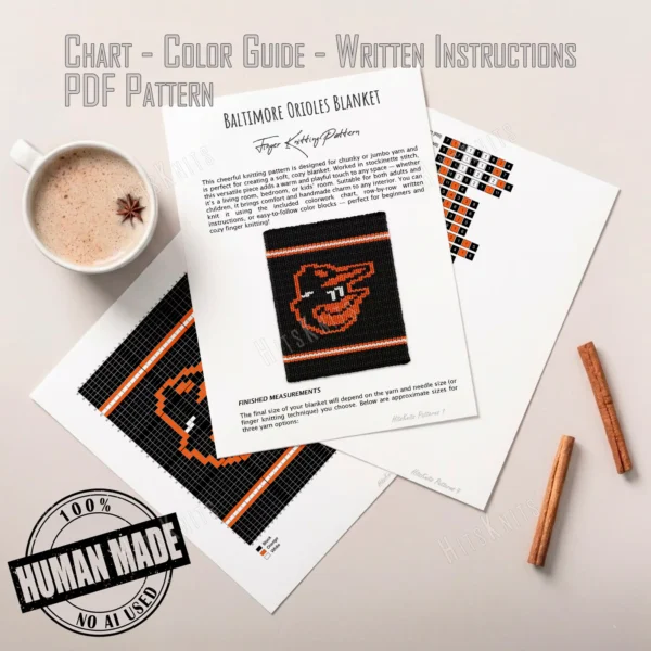 Baltimore Orioles Knit Chunky Blanket Pattern
