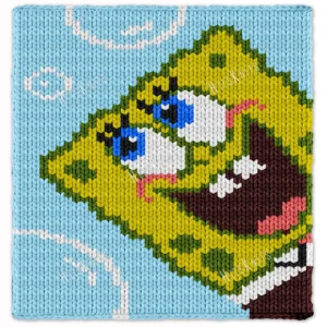Colorful SpongeBob SquarePants knit blanket pattern