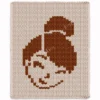 Free Tinker Bell Chunky Blanket Knitting Pattern, fairy face silhouette blanket, two color beginner friendly knit throw